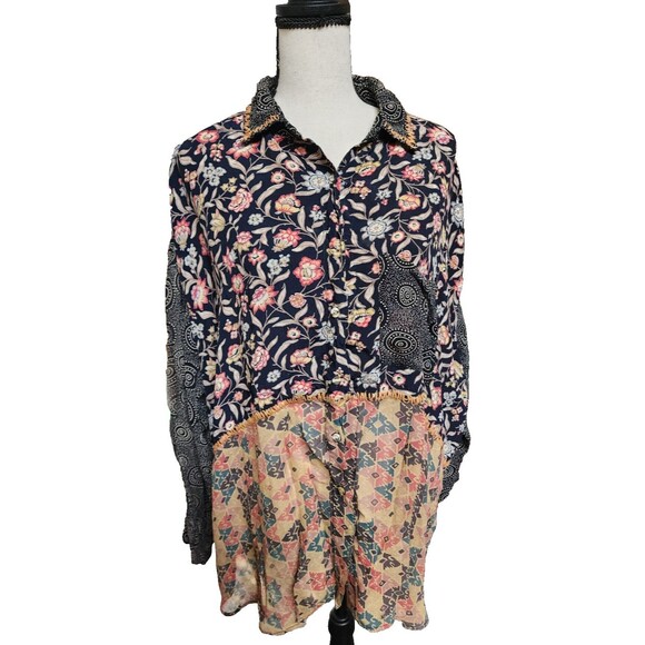 Jacque & Koko Blouse Size 14/16 Boho Hippie Oversized - Picture 1 of 9